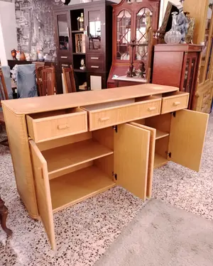 Aparador vintage de bambú y ratán - miniatura 4