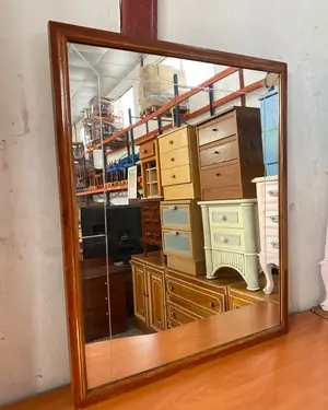 ESPEJO Con marco de madera vintage - miniatura 1