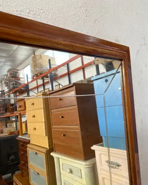 ESPEJO Con marco de madera vintage - miniatura 3