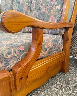 Sofá de 3 plazas de madera de pino - miniatura 5