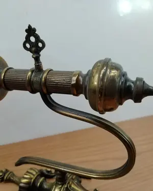 Aplique de pared vintage de latón con pantalla de vidrio soplado - miniatura 5