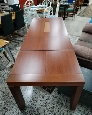 Mesa de comedor extensible de madera de nogal - miniatura 7