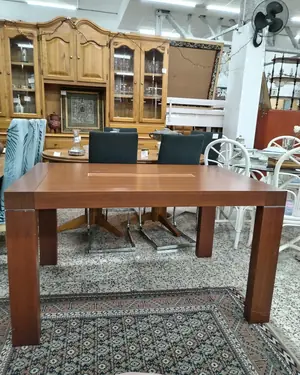 Mesa de comedor extensible de madera de nogal - miniatura 1
