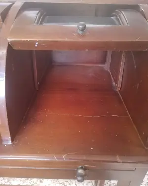 Buro antiguo de madera con tapa enrollable - miniatura 3