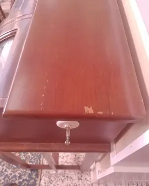 Buro antiguo de madera con tapa enrollable - miniatura 7