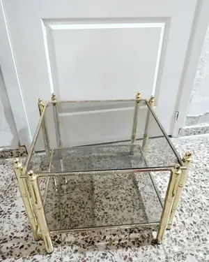 Mesa Auxiliar Baja Estilo Hollywood Regency - miniatura 2