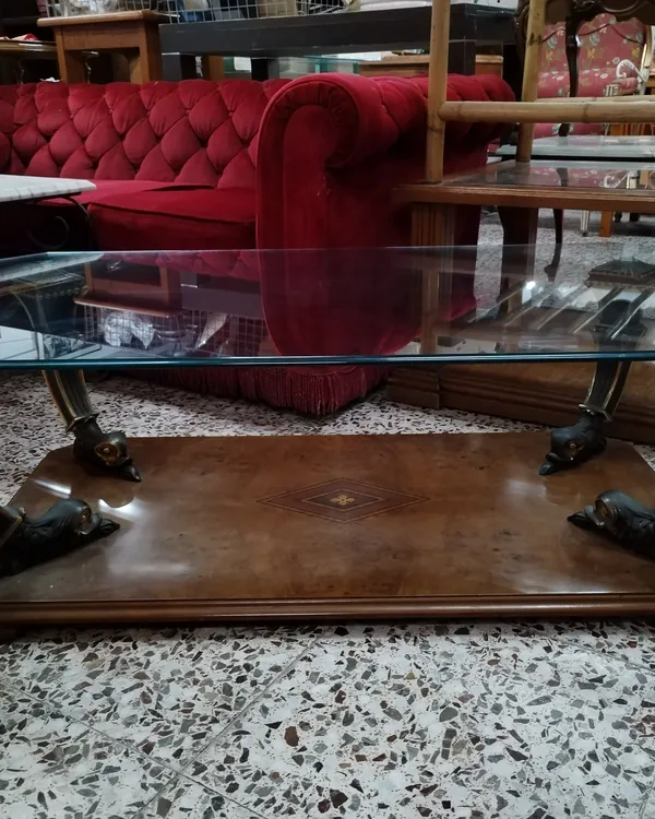 MESA DE CENTRO CON CRISTAL