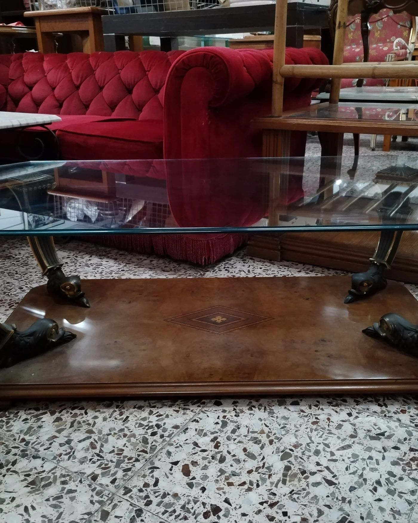 MESA DE CENTRO CON CRISTAL - imagen 1
