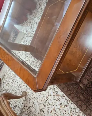 Mesa centro cuadrada de madera con cristal - miniatura 2