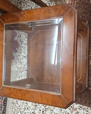 Mesa centro cuadrada de madera con cristal - miniatura 4