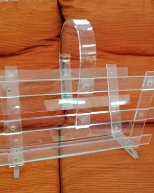 Revistero de metacrilato transparente vintage años 80 - miniatura 2