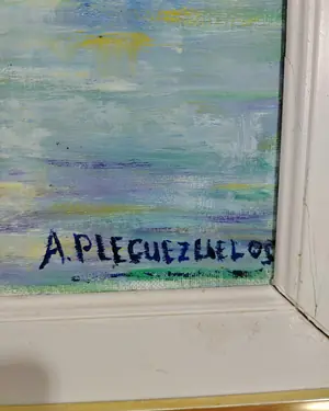 Oleo sobre lienzo casa campo - miniatura 3