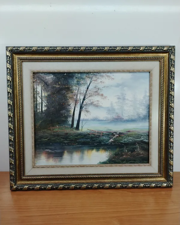 Oleo sobre lienzo paisaje bosque