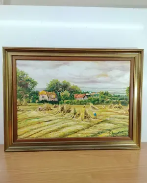 Oleo sobre lienzo casa campo - miniatura 1