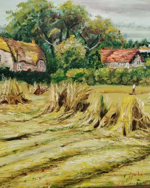 Oleo sobre lienzo casa campo - miniatura 2