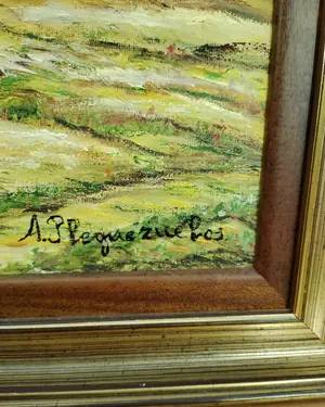 Oleo sobre lienzo casa campo - miniatura 3
