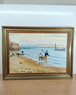 Ole sobre lienzo playa - miniatura 1