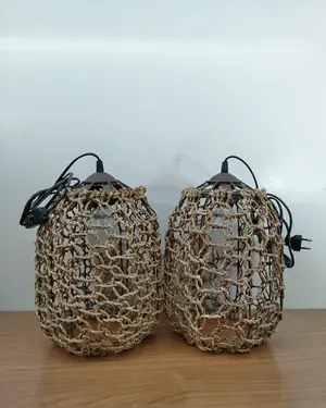 PAREJA LAMPARAS COLGANTE DE YUTE - miniatura 1