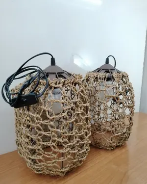PAREJA LAMPARAS COLGANTE DE YUTE - miniatura 2