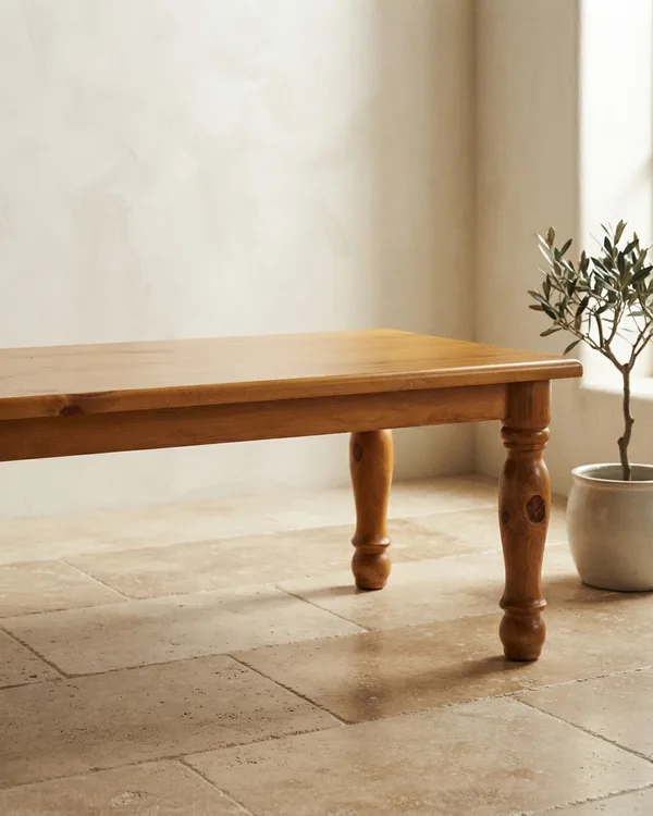 Mesa de centro de madera de pino