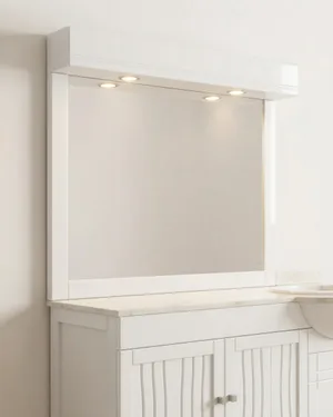 Espejo para baño blanco con luz - miniatura 1