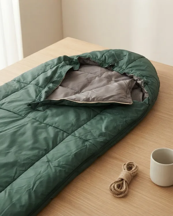 Saco de Dormir Verde para Camping