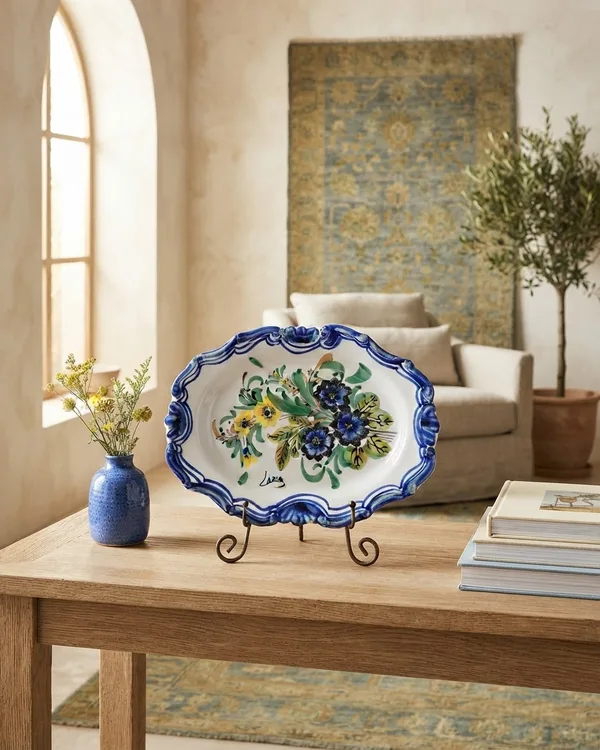 Plato Decorativo Lario con Motivos Florales