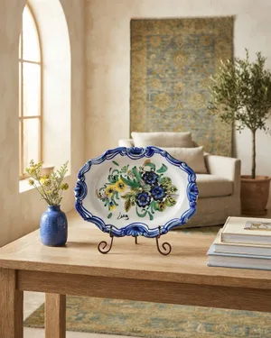 Plato Decorativo Lario con Motivos Florales - miniatura 1