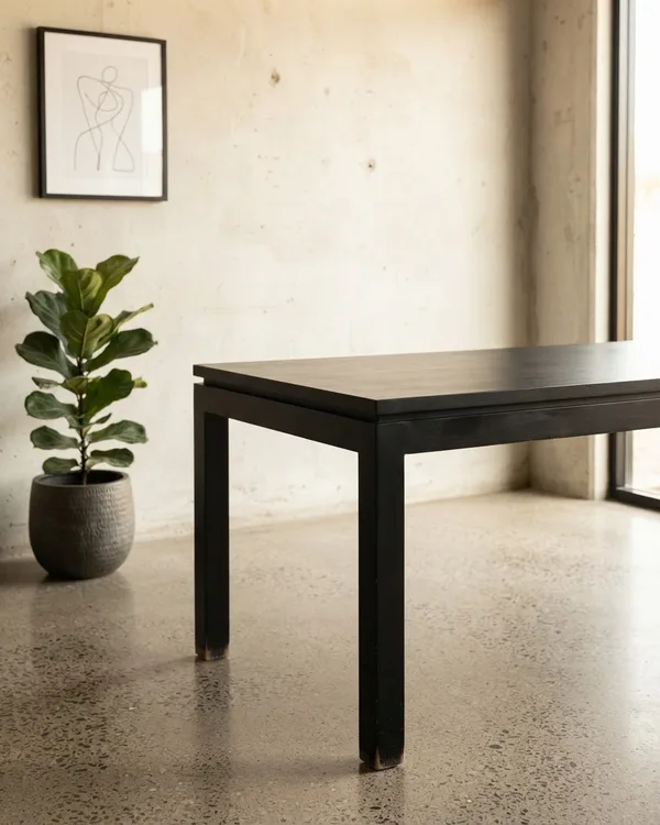 Mesa de Comedor Negra Estilo Industrial