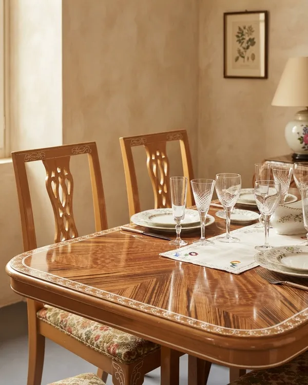 Mesa comedor con sillas estilo victoria