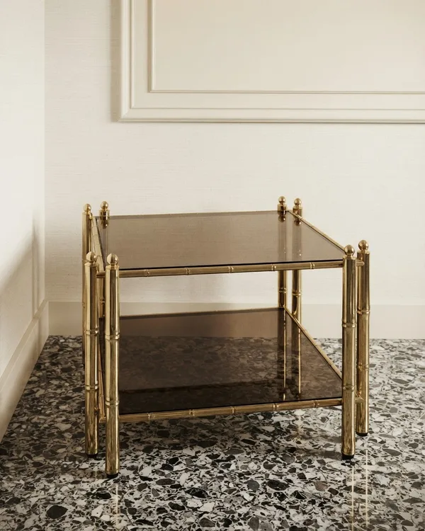 Mesa Auxiliar Baja Estilo Hollywood Regency