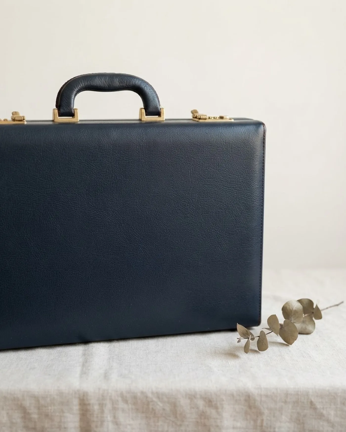Maletín de Negocios Vintage Azul Marino - imagen 1