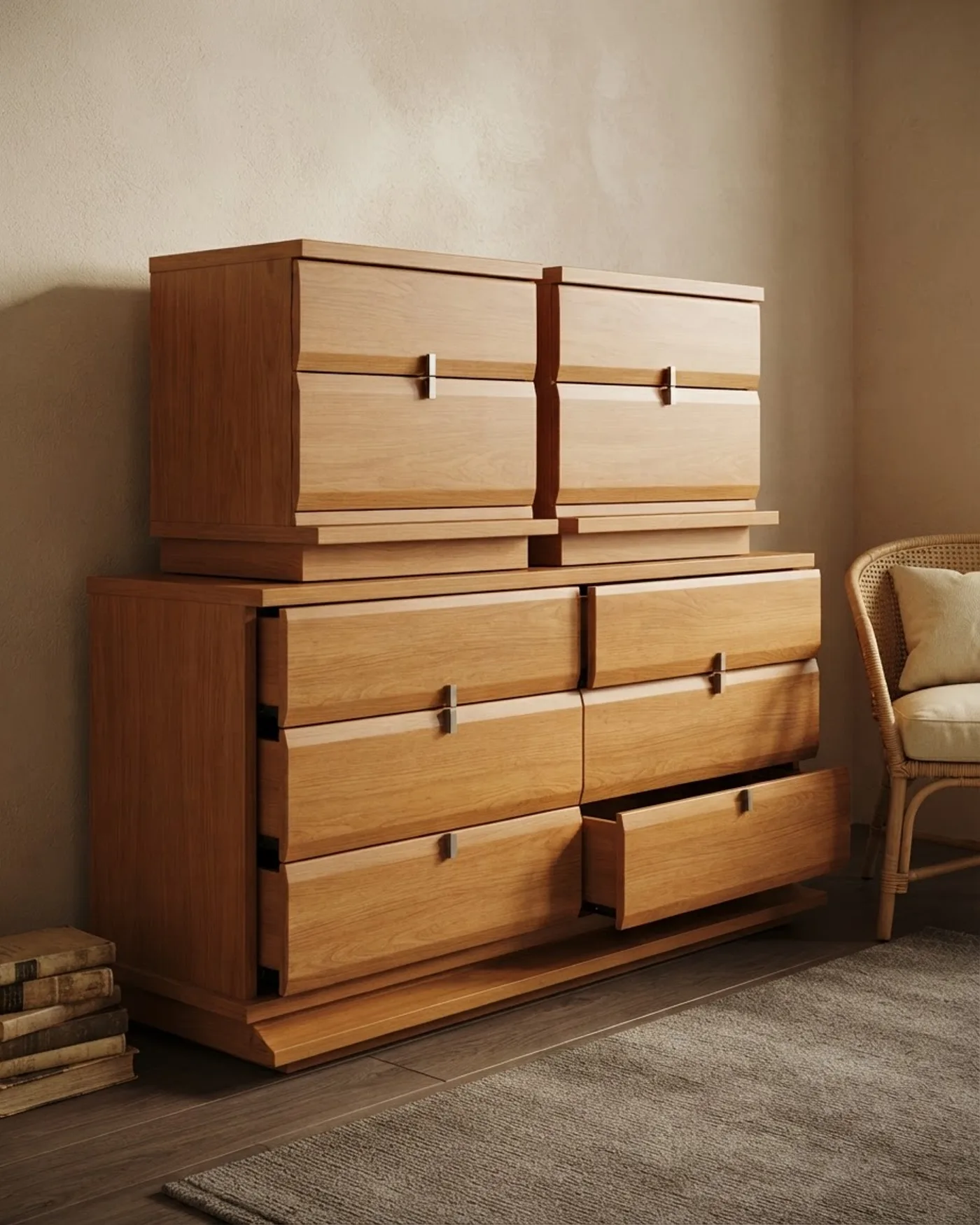 Cómoda y Mesitas de Noche Vintage en Madera - imagen 1