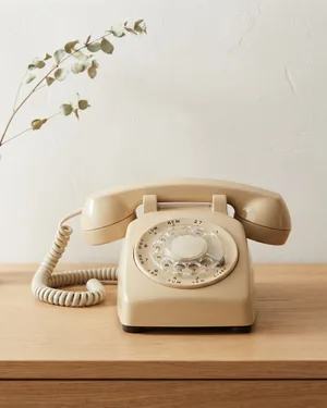 Telefono beige años 70 - miniatura 1