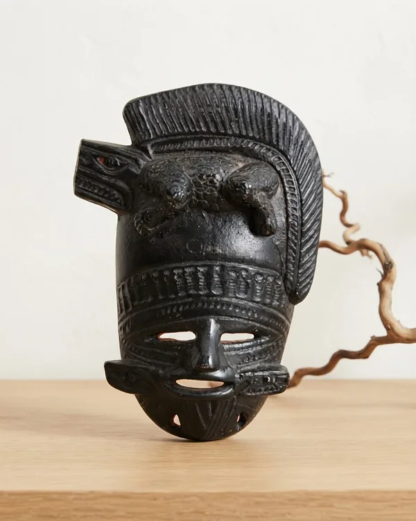 Máscara Decorativa de Cerámica Estilo Azteca