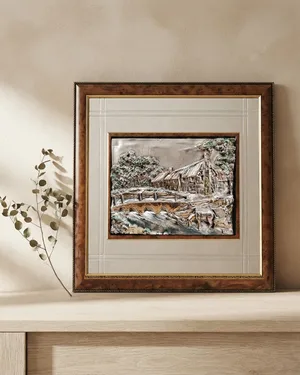 Cuadro paisaje rural en plata de Creazioni Artistiche - miniatura 1