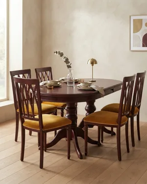 Juego de Mesa de Comedor Extensible y 6 Sillas - miniatura 1