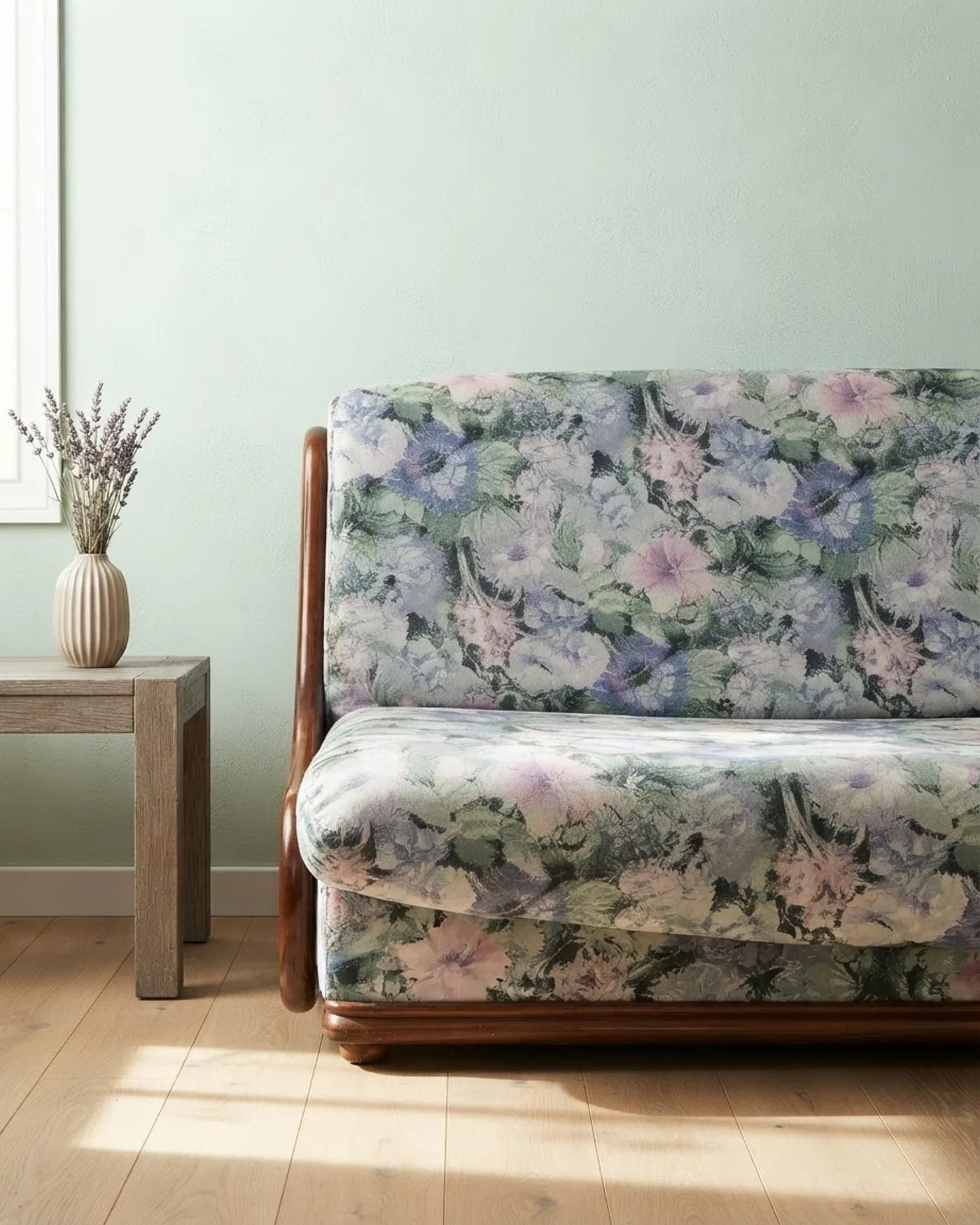 Sofá cama clásico con estampado floral - imagen 1