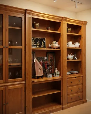 Mueble de Comedor en Madera con Vitrina y Estantería - miniatura 1