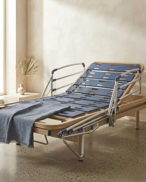Cama articulada eléctrica con barandillas