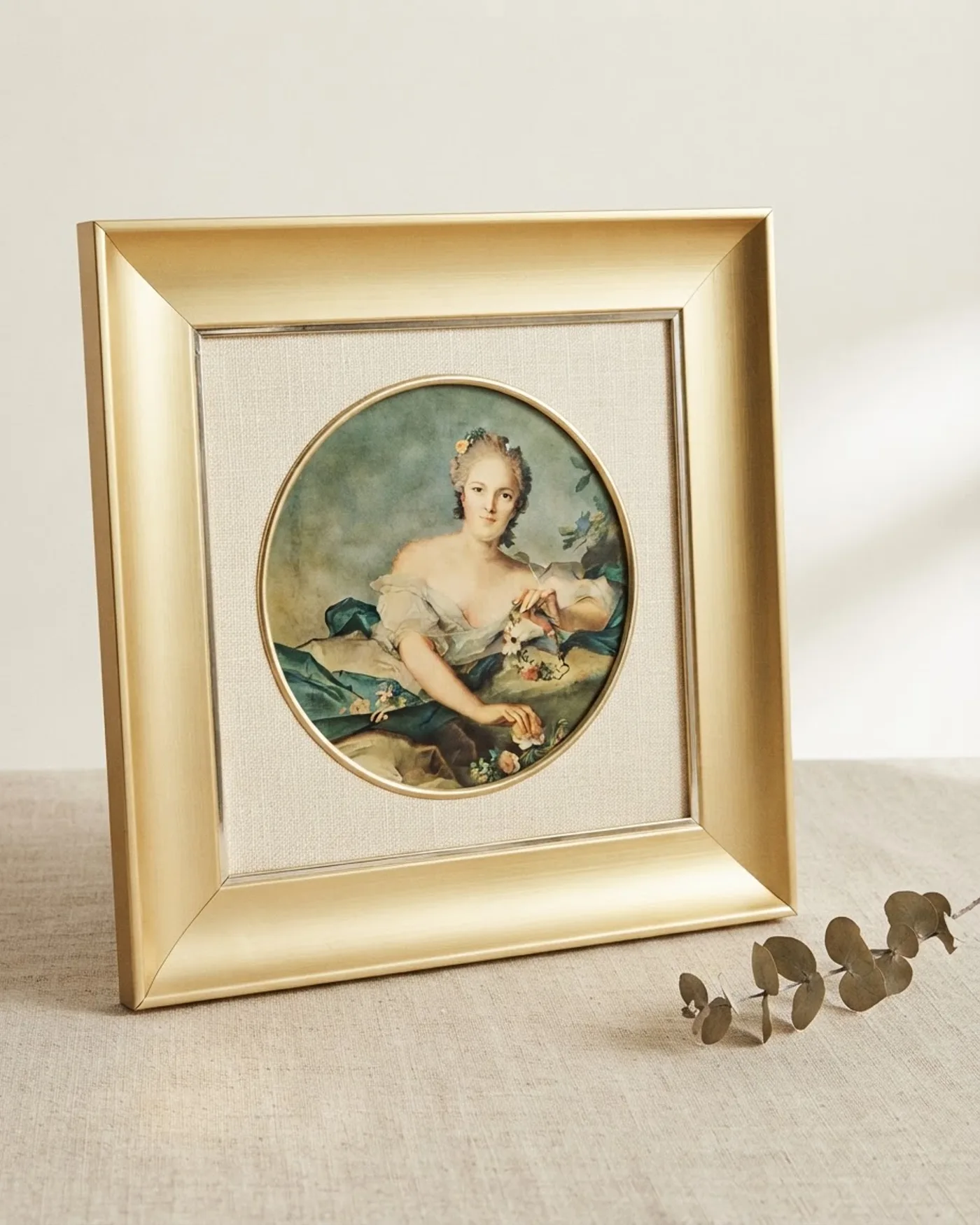 Cuadro vintage Madame Henriette con marco - imagen 1