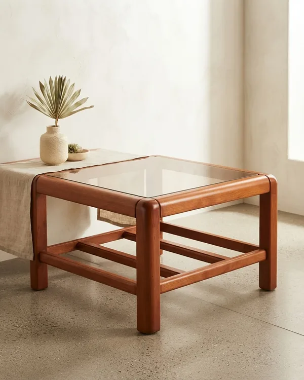 Mesa de centro madera y cristal