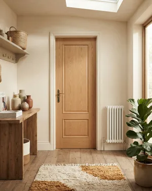 Puerta de Madera Interior con Herrajes de Latón - miniatura 1
