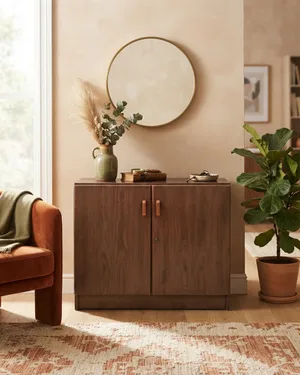 Mueble bajo de Oficina Vintage con Dos Puertas y Estante Interior - miniatura 1