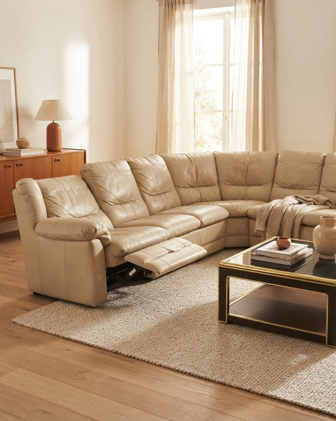 Gran Sofá Rinconero de Piel Natuzzi con Reclinables - imagen 1