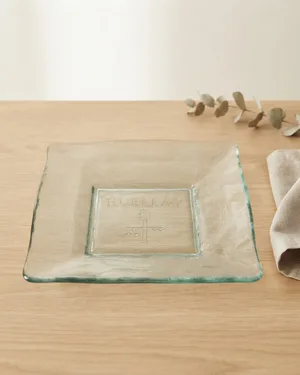 Centro de Mesa de Cristal con Grabado Huellas - miniatura 1