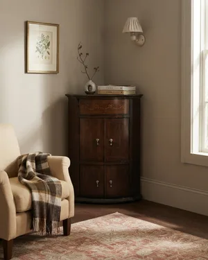 Mueble de Esquina Estilo Biedermeier con Marquetería - miniatura 1