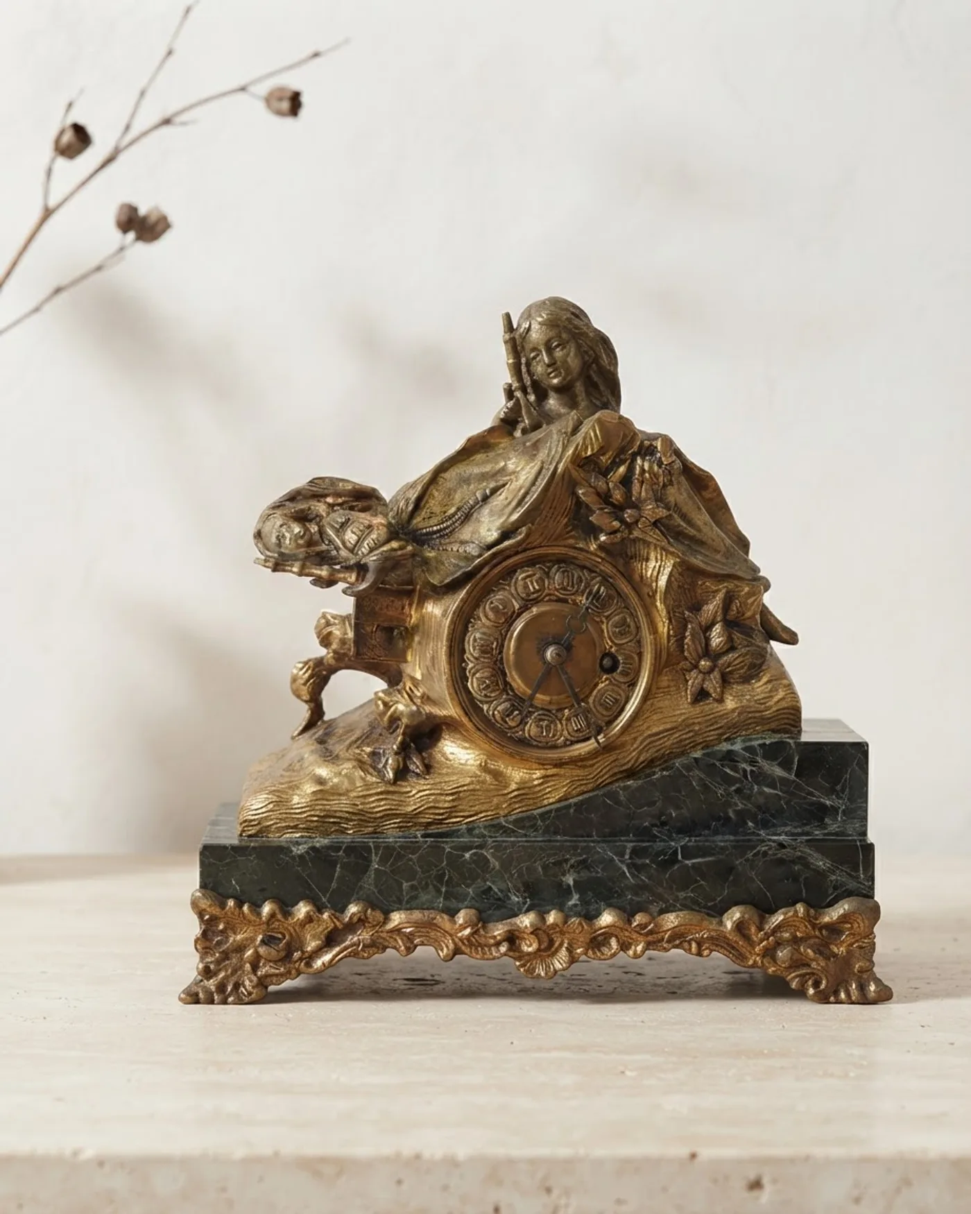 Reloj sobremesa de bronce - imagen 1