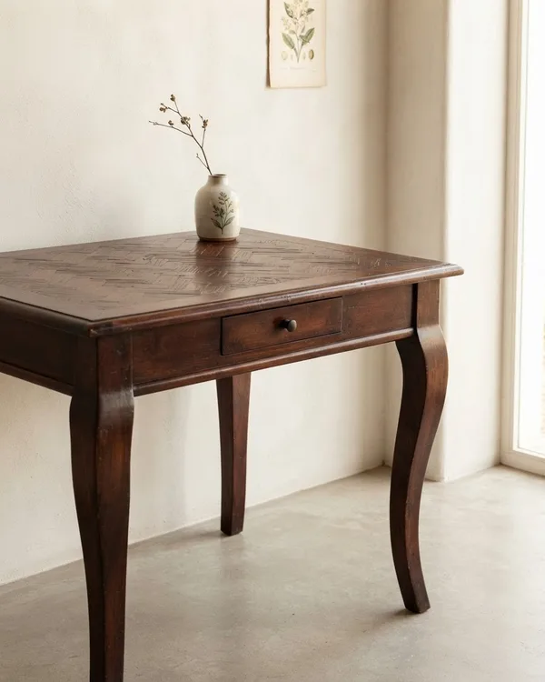 Mesa de comedor vintage con cajones