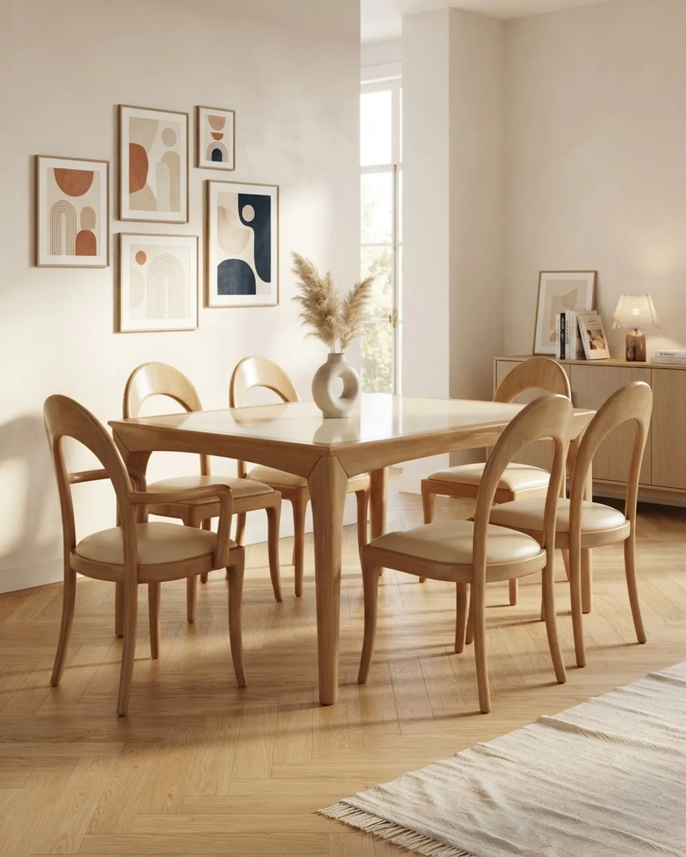 Conjunto de Comedor Moderno con Mesa y 6 Sillas - imagen 1
